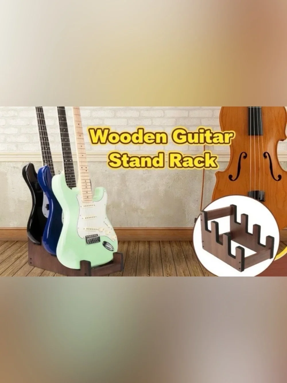 New Guitar Stand 3 Guitars Display Rack Guitar Rack - Picture 3 of 4